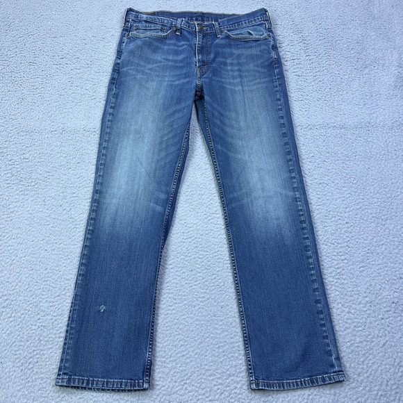 VTG Levis 514 Jeans Mens 36x32 Distressed Fade Medium Wash Mid Rise Denim - Picture 1 of 16
